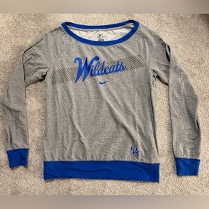 Nike UK Wildcats Gray and Blue Long Sleeve top size Large